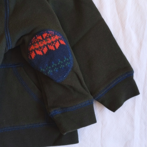 joe fresh zip-up hoodie sweatshirt with elbow patches 12-18 months baby boy - Picture 5 of 7